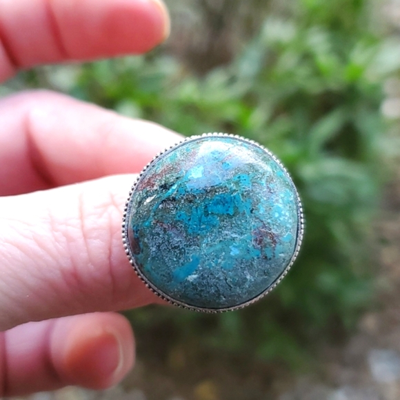 New Chrysocolla 925 Silver Ring. - Picture 16 of 16